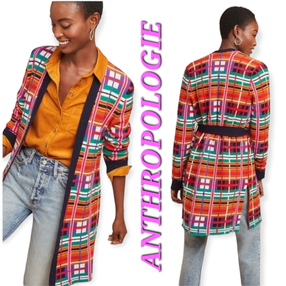 Anthropologie MOTH Williston Plaid Cardigan